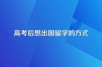 高考后自費出國留學(xué)的途徑與中介選擇